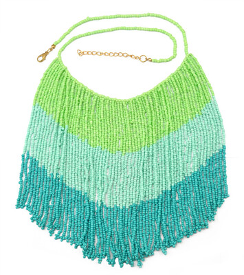 

Idealway Bohemian Fashion Handmade Resin Beads 4 Colors Maxi Long Tassel Necklaces Women Ethnic Jewelry