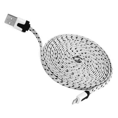 

Double Color 1M/3FT 2M/6FT 3M/10FT 8pin Flat Braided Fabric Woven USB Data Sync Charger Cable for iPhone 5 5S 6 6S Plus