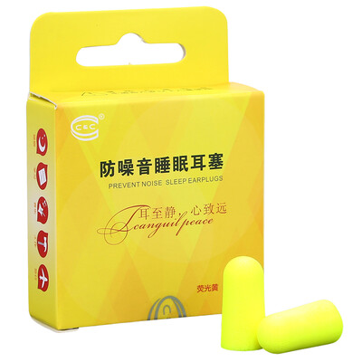 

C & C noise earplugs learning sleep ear plugs fluorescent yellow two loaded