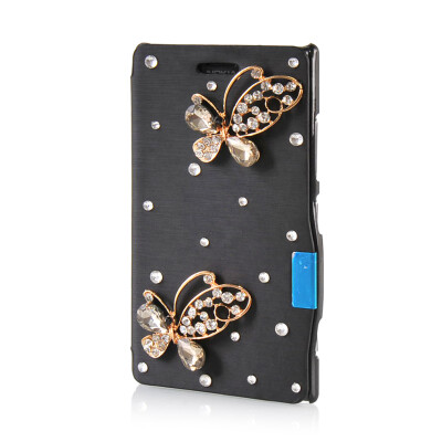 

MOONCASE Luxury Flower Crystal Leather Side Flip Wallet Pouch ЧЕХОЛ ДЛЯ Nokia Lumia 925