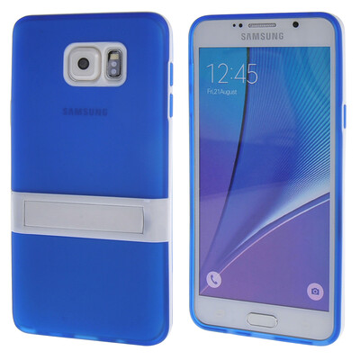 

MOONCASE Samsung Galaxy Note 5 ЧЕХОЛ ДЛЯ Soft Silicone Gel TPU Skin With Bracket Protective Blue 01