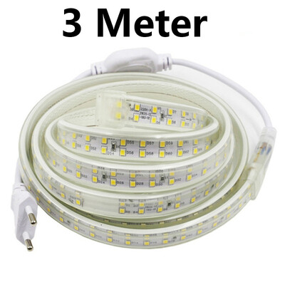 

AC 220V double row led light Led Strip 2835 180LedsM IP67 Waterproof With EU Power Adapter Flexible LED Tape Ribbon 1M 2M 3M 5M
