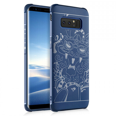 

Goowiiz Phone Case For Samsung Galaxy Note 8 Carved Dragon Thin Matte soft Silicone Prevent falling