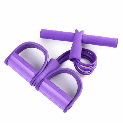 

4 Tube Fitness Resistance Bands Elastic Sit-up Pull Rope Pedal Exerciser Bodybuilding for Abdomen Waist Arm Leg Stretching