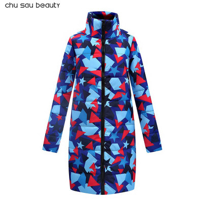 

Chu Sau Beauty 2018 New Winter Trend Fashion Women Coat Warm Winter Outfit Hit Color Long Sleeve Colorful Coat Long Hooded Parkas