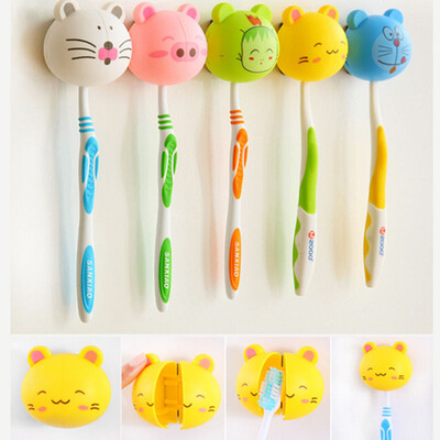 

Cntomlv 6 Colors Cute Cartoon Animal Head Toothbrush Holder stand Cute Cup Mount Suction