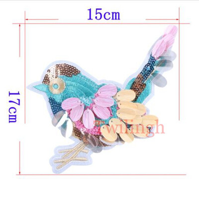 

1 Pair 2 Pieces Feather Patches Sew-on Gold Sliver Wing Sequine Patch Flower Motif 3D Applique DIY Dress Clothes Wedding Patch