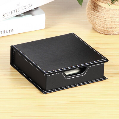 

Yappies leather note box note paper box business office supplies stationery creative home desktop storage box change box small items finishing box black needle