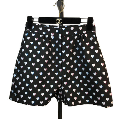 

TONGFRUITS Spring&summer new Jacquard love fabric fashion A high waist casual ladies shorts home style