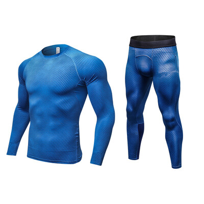 

Quickly Dry Compression Tracksuit Fitness Running Set T-shirt Mens Sportswear