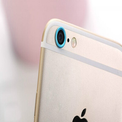 

BLUE Camera Lens Protective Metal Case Cover Installed Ring Circle for iphone 6
