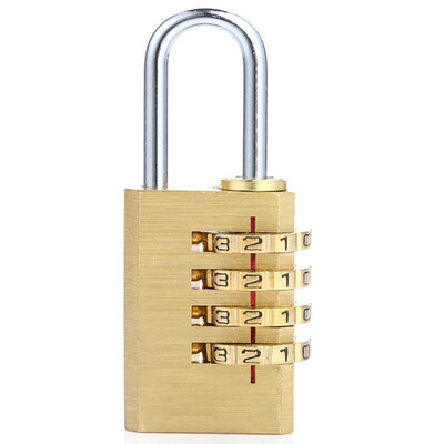 

Yuhuaze large 4-digit brass code lock metal texture luggage padlock anti-theft lock