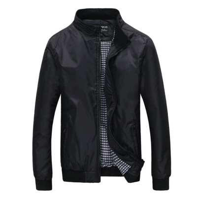 

New Hot Men's Thin Jacket Slim stand Collar Zipper Casual Basic Short Coat