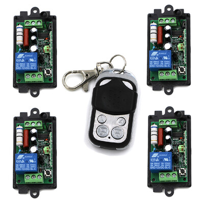 

MITI wireless relay 4ch remote control switch,AC 220V 4CH Remote Control Switches 1 Transmitters +4 Receiver