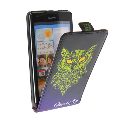 

MOONCASE Animals style Leather Bottom Flip Pouch Case Cover for Huawei Ascend G700 01