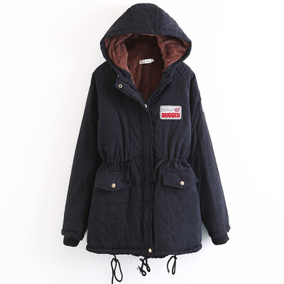 

Plus Size  Parkas Winter Warm Cotton Women Jacket Thick Hooded Outwear Medium-Long Style Lady Parka