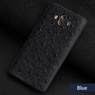 

Genuine Leather Phone Case For Huawei Mate 9 10 Ostrich Texture Back Cover For P9 P10 Plus Cases