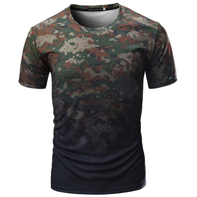 

Summer Mens Plus Size Short Sleeve Camouflage Round Neck Pullover T Shirt Tops