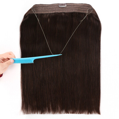 

BHF Hair Virgin Indian Human Hair Halo Hair Extensions With Wire Flip In Hair