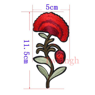 

1 Piece Patches Red Flower Embroidered Patch 3D Applique DIY Sewing Repair Accessories Fabric Stickers Wedding Clothing Patches