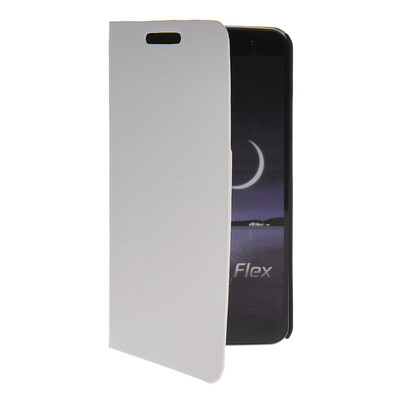 

MOONCASE Slim Leather Side Flip Wallet Card Holder Pouch with Kickstand Shell Back Case Cover for LG G Flex F340 White