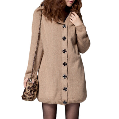 

CT&HF Women Cardigan Winter Clamp Down Loose Sweater Coat