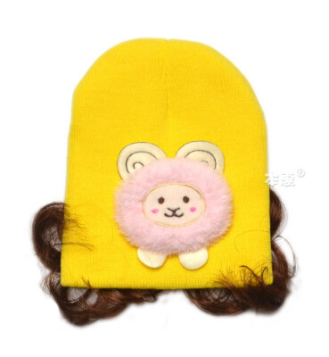

Buebos Ninos 2015 New Autumn Winter Warm Knit Baby Hat Soft Cotton Crochet Infant Beanie Cap Cute boy Goat Wig curls Patten Hat Infant Newborn Children Toddler Cap Christmas Gift