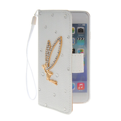 

MOONCASE Luxury Crystal Rhinestone Leather Side Flip Stand Shell Back Case Cover for Apple iPhone 6 ( 4.7 inch