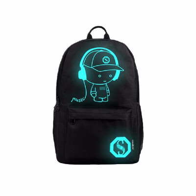 

Fashion USB Charge Backpack Anime Luminous Teenagers Men Womens Student Cartoon School Bags Casual Travel Bag