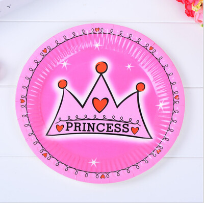 

FANLUS 6pcs 7 Inch Colour Paper Tray Birthday Party Dinner Plate Disposable Tableware Birthday Arrangement Cake Pan