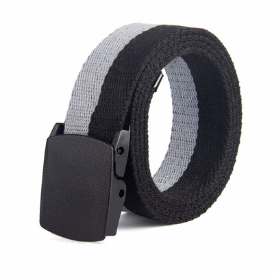 

Metal-free buckle belt striped canvas belt woven belt canvas belt casual cotton belt