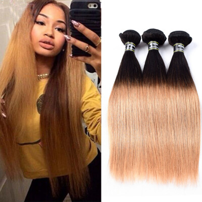 

Amazing Star Malaysian Virgin Hair Ombre Straight Hair 3 Bundles Ombre Straight Human Hair Extensions Tow Tone Color T1B27