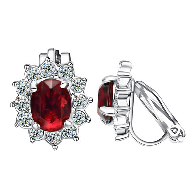 

Yoursfs Crystal Women Clip On Earrings Fashion Jewelry Unique Cocktail CZ Earrings Women Gift