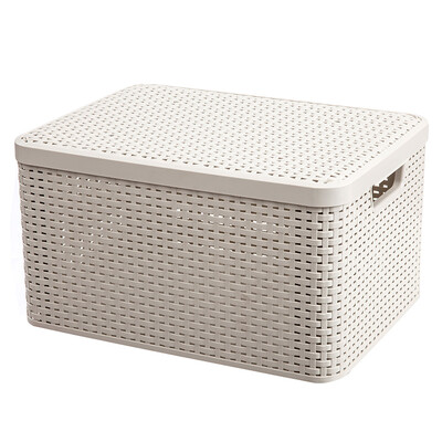 

JEKO&JEKO plastic fashion sundries storage basket storage box 1 Pack storage box storage box storage box clothes toy rattan storage basket milky white SWB-5373