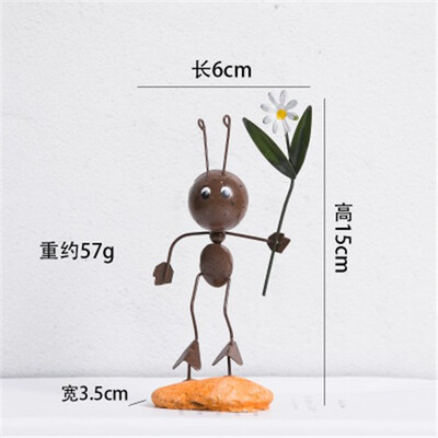 

Creative cute iron ant small furnishings home miniature garden accessories living room bookcase home decoration animal crafts