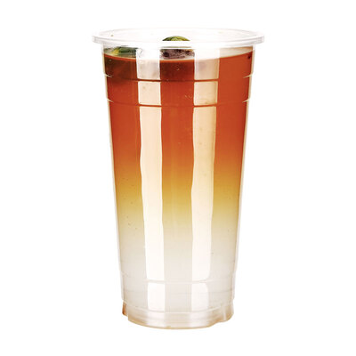 

OTOR 12oz-22oz Clear Plastic PP Cups with Dome & Flat Lids for Juice Tea Milk Iced Coffee Bubble Boba Smoothie 100pcs