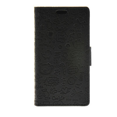 

MOONCASE Cute Little Witch Leather Side Flip Wallet Card Holder Stand Pouch ЧЕХОЛ ДЛЯ LG C50 H340n Leon Black