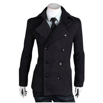 

Zogaa New Mens Wool Coat Autumn And Winter Double-breasted Casual
