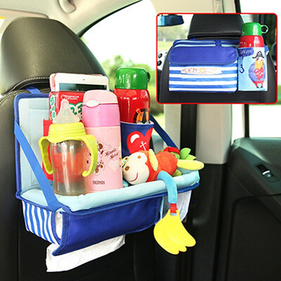 

Oxford Cloth Car Seat Back Organizer for Baby Foldable Dining Table Desk Stowing Tidying for Kids Storage Bottles Tissue Box