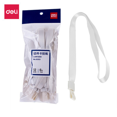 

Deli deli bold 12 card sets lanyard business work card rope width 15mm white 8353