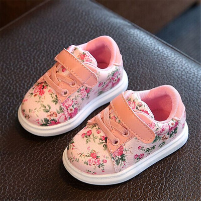 

New Kids Shoes For Girls Fashion Children Casual Shoes Floral Cute Toddler Kids Sneakers Breathable Baby Girls Shoes EU 21-30
