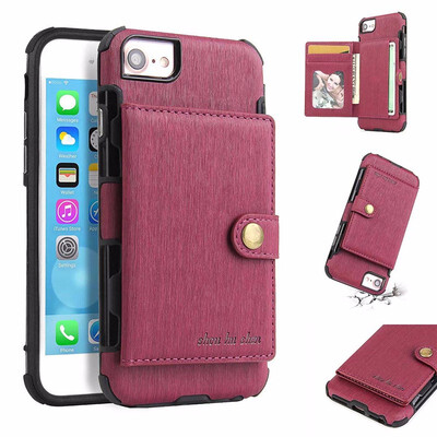 

SHS Phone Case For Iphone 66s78X Fashion Concise Leather Wire Drawing Multifunction Purse