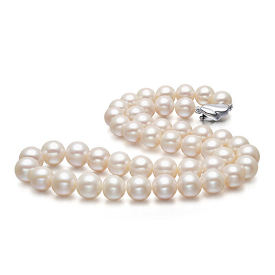 

Beijing Run Pearl to the United States 7-8mm round strong luster freshwater pearl necklace 50cm white thick sent mother