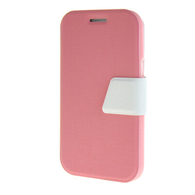 

MOONCASE Galaxy J1 , Leather Flip Bracket Back ЧЕХОЛ ДЛЯ Samsung Galaxy J1 Pink White