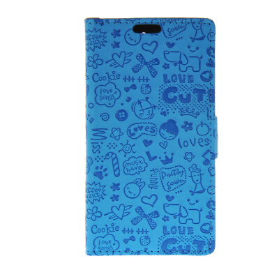 

MOONCASE Cute Little Witch Leather Side Flip Wallet Card Holder Stand Pouch ЧЕХОЛ ДЛЯ Huawei Honour 4C Blue