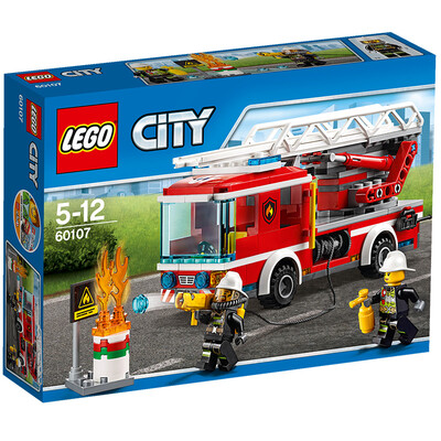 

LEGO City Series 5-12 лет пожарная автомашина с лестницами Детские игрушечние блоки 60107