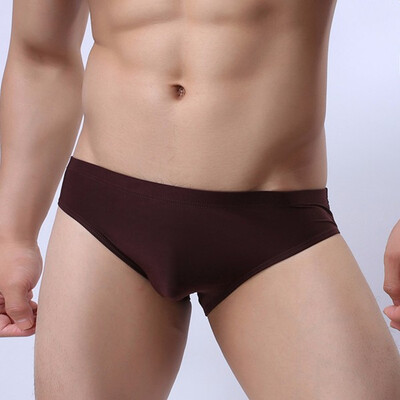 

Mens Sexy Breathable Underwear Low Waist Ice Silk Briefs