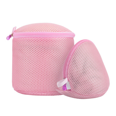 

Pinmai laundry bag two-piece suit bra cleaning protection bag thickening bucket hemisphere 2 sets of underwear wash bag pink storage bag coarse grid