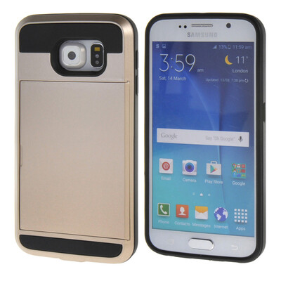 

MOONCASE ЧЕХОЛ ДЛЯ Samsung Galaxy S6 Soft Silicone Gel TPU Skin With Card Holder Protective Gold