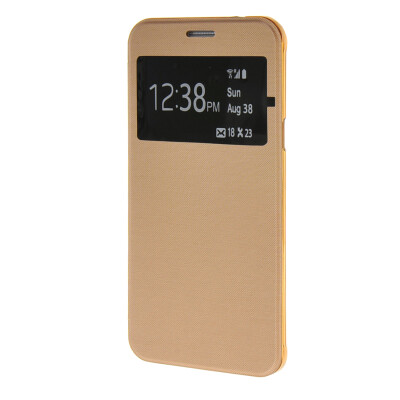 

MOONCASE Samsung Galaxy A8 чехол для View Slim Leather Flip Pouch Clear Back Cover Gold